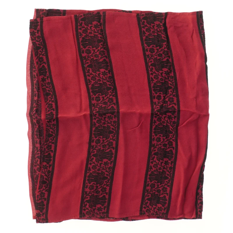 Masai. Rødt tørklæde med sort mønster (str. 47,5x160 cm)