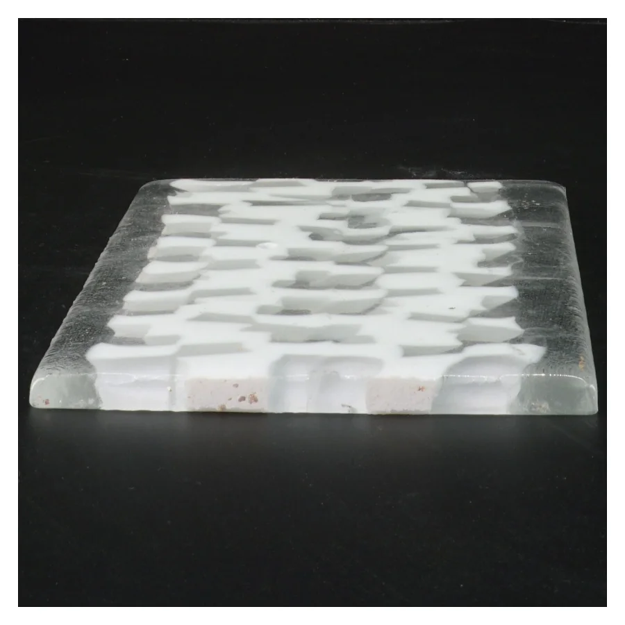 Glasplade med mønster (str. 18x14 cm)