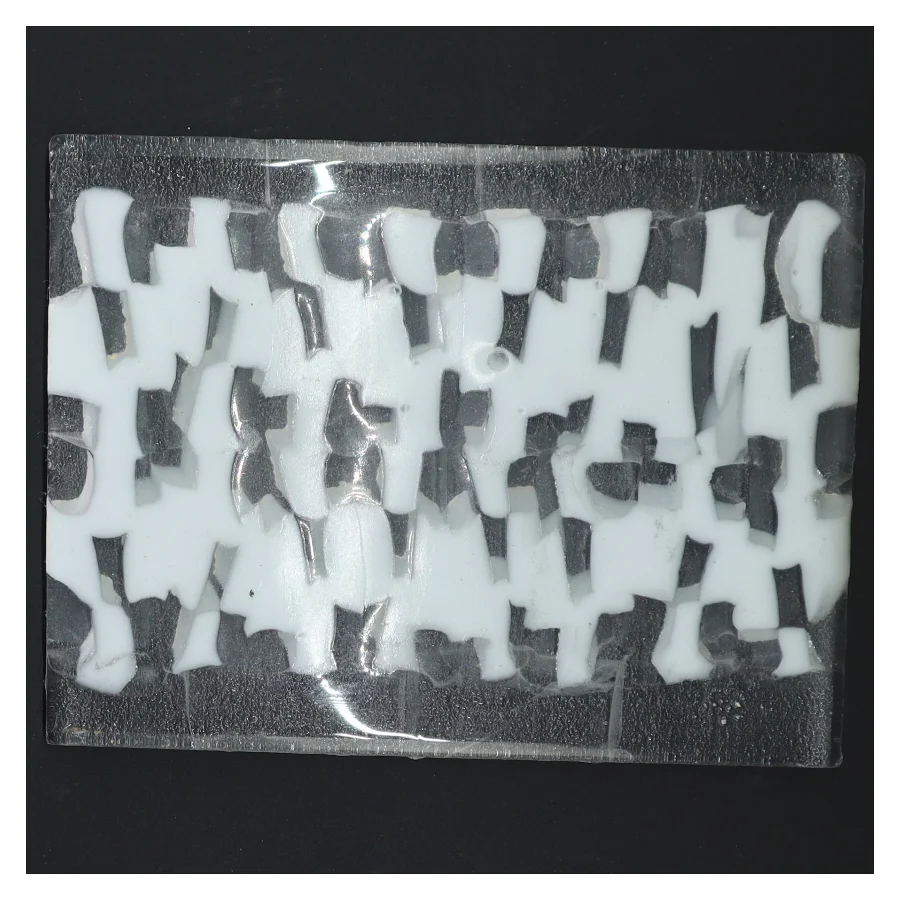 Glasplade med mønster (str. 18x14 cm)