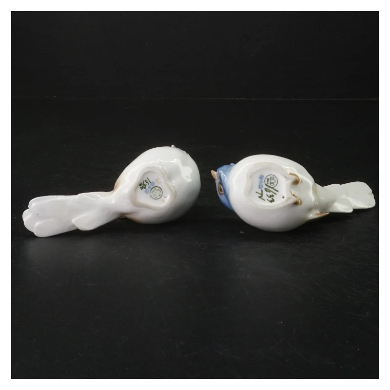 Porcelænsfugle, motiv: Optimisten og pessimisten fra B&G (str. 13 cm)