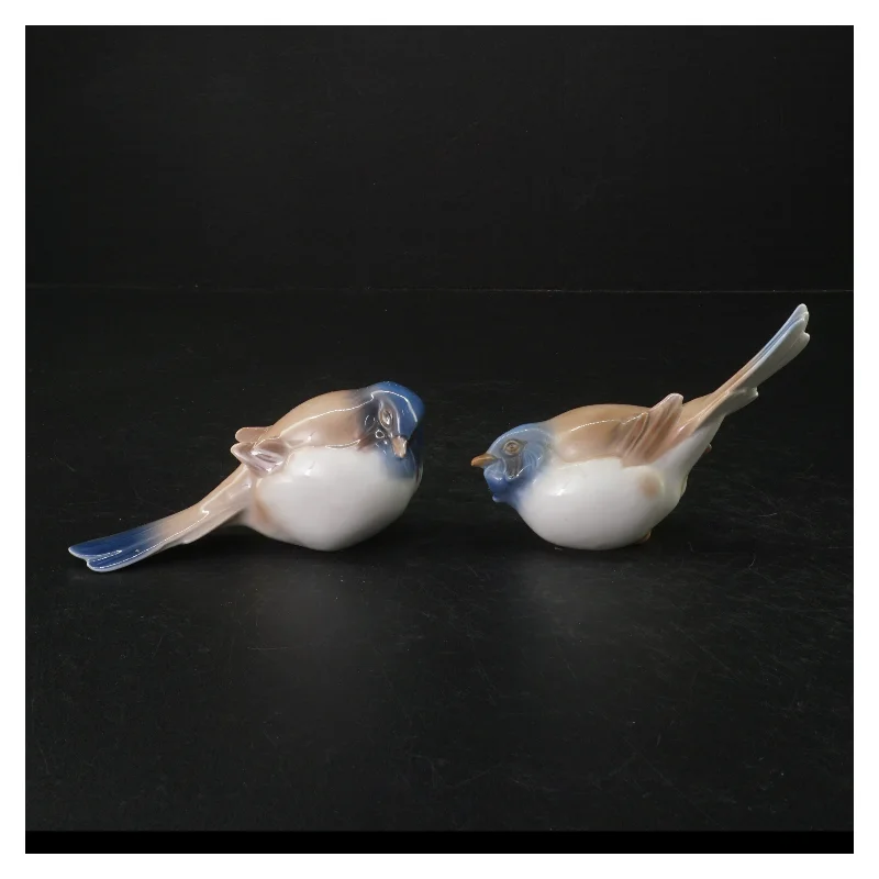 Porcelænsfugle, motiv: Optimisten og pessimisten fra B&G (str. 13 cm)
