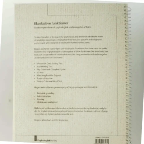 Eksekutive funktioner : tekstkompendium til psykologisk undersøgelse af børn (Bog)