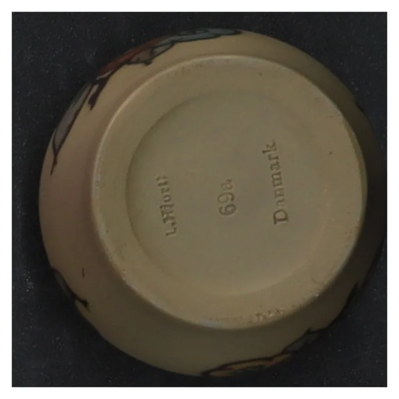 Lille keramikvase fra Bornholm(str. Hov, 5,5 cm. ø. 5,5 cm)