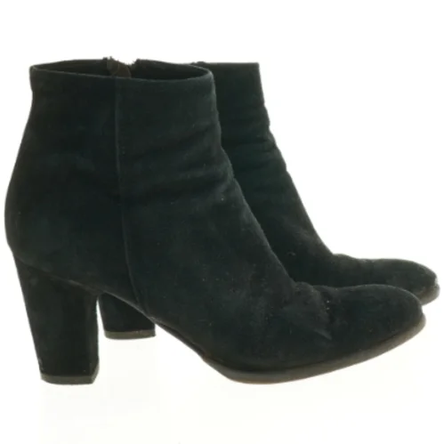 Sorte ankelstøvler i ruskind str 39