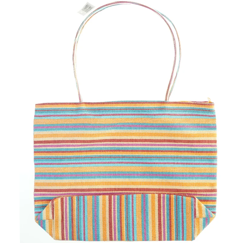 Stof skuldertaske med stribet mønster fra Panduro (str. 45x30 cm)