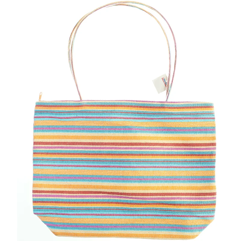 Stof skuldertaske med stribet mønster fra Panduro (str. 45x30 cm)