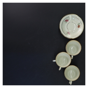 Rosenborg Kaffekop med underkop sæt fra KPM (str. Ø 11 & 5x7 cm)