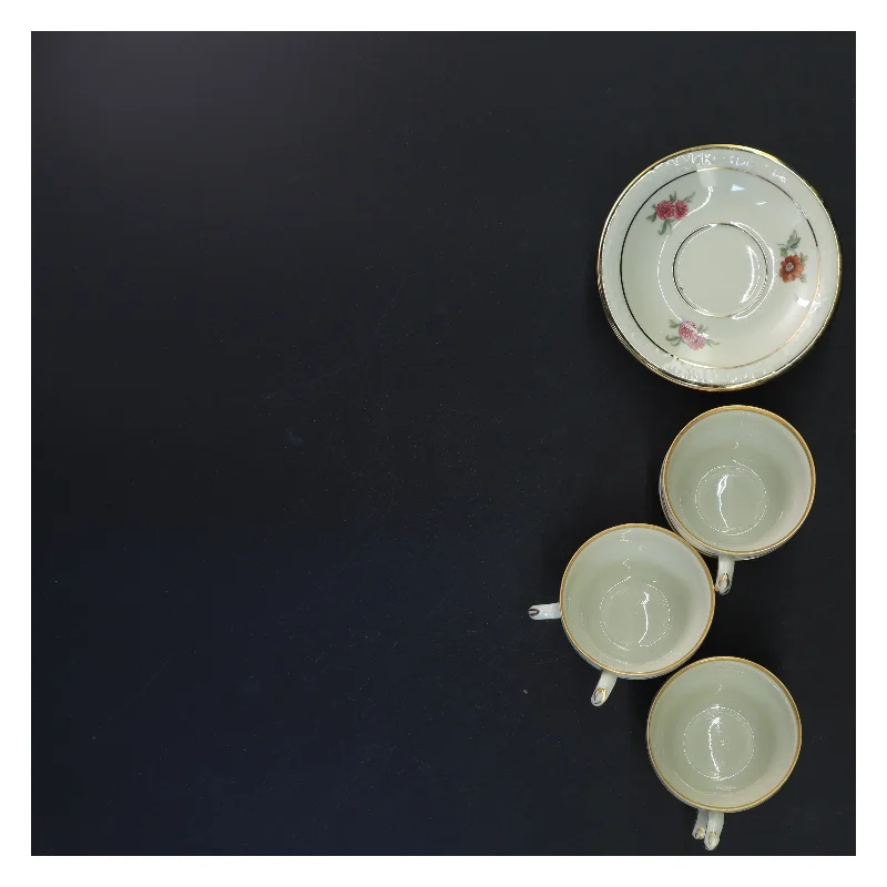 Rosenborg Kaffekop med underkop sæt fra KPM (str. Ø 11 & 5x7 cm)