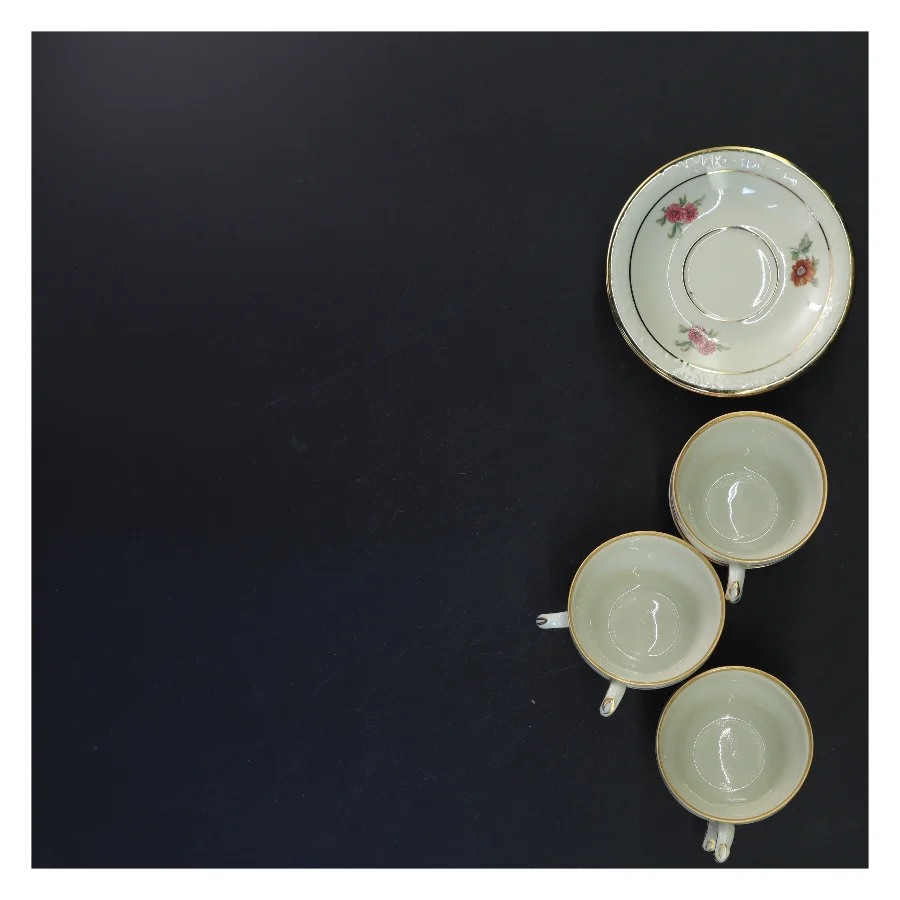 Rosenborg Kaffekop med underkop sæt fra KPM (str. Ø 11 & 5x7 cm)