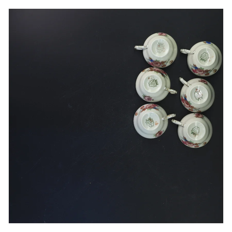 Rosenborg Kaffekop med underkop sæt fra KPM (str. Ø 11 & 5x7 cm)