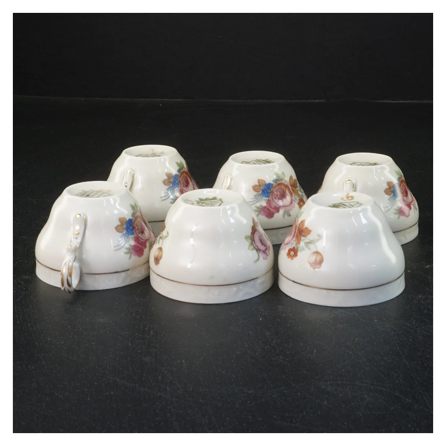 Rosenborg Kaffekop med underkop sæt fra KPM (str. Ø 11 & 5x7 cm)