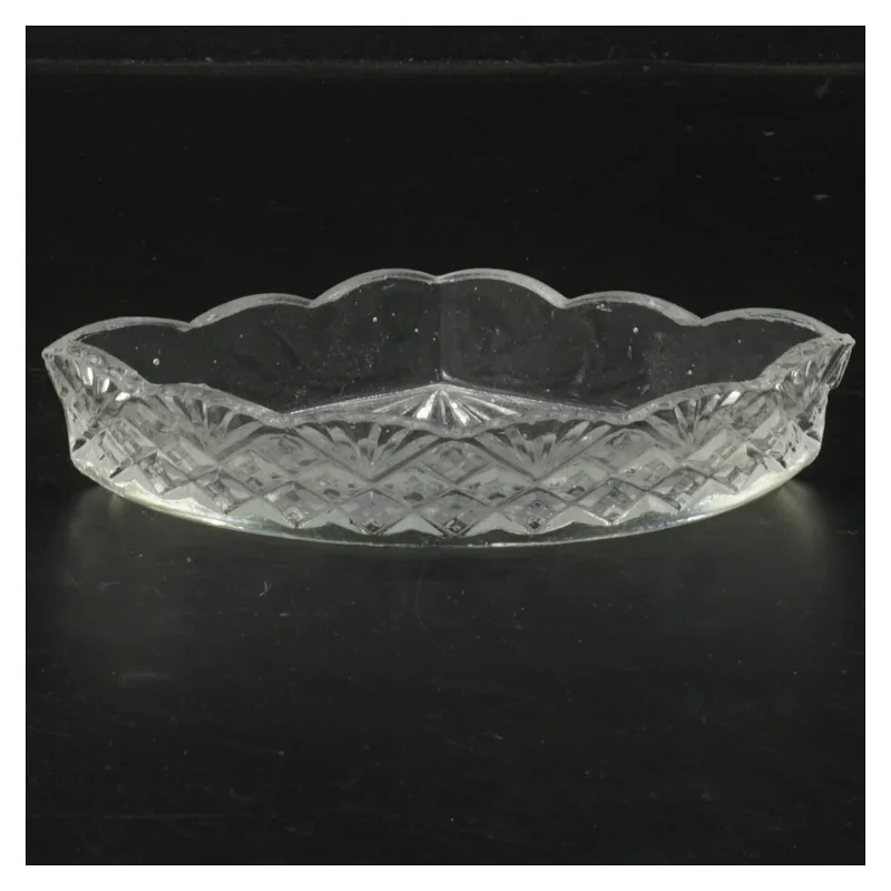 Dekorativt glasfad (str. 14x8,5 cm)