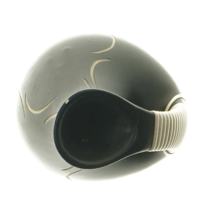 Retro Sort vase med hvidt mønster (str. 14,5 cm)