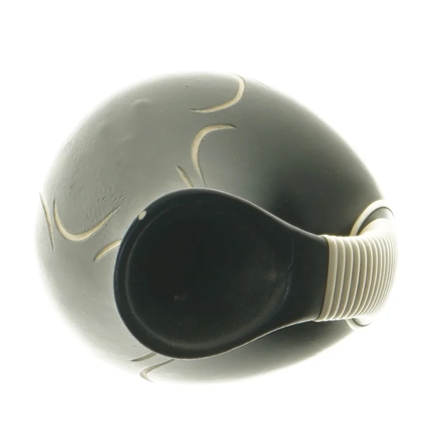 Retro Sort vase med hvidt mønster (str. 14,5 cm)