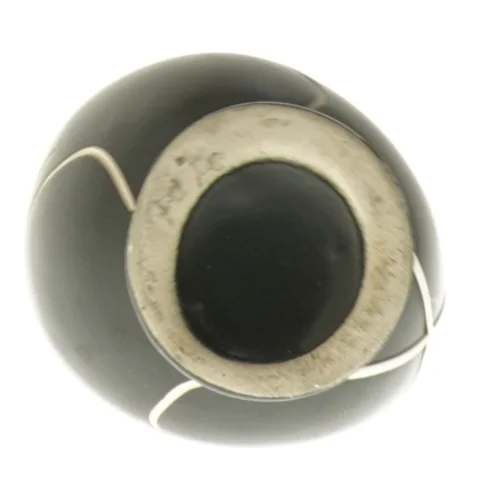 Retro Sort vase med hvidt mønster (str. 14,5 cm)