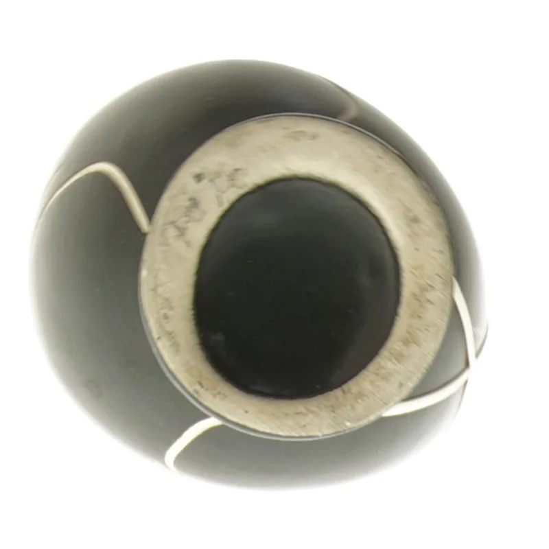 Retro Sort vase med hvidt mønster (str. 14,5 cm)