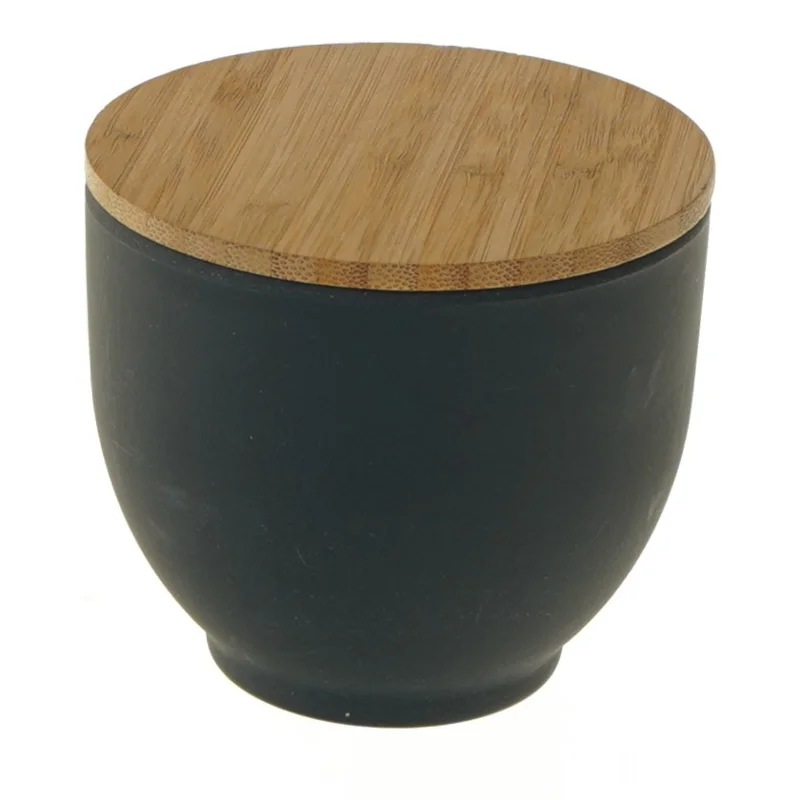 Opbevaringskrukke med bambuslåg fra Madam Stoltz (str. Ø 9 cm længde 8 cm)