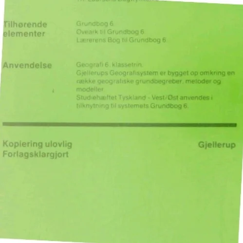 Tyskland Øst/Vest: Studiehæfte til Grundbog 6 af Bjarne Furlhauge (Bog)