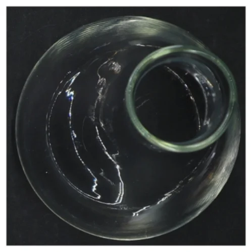 Gennemsigtig glasvase (str. H. 18 cm)