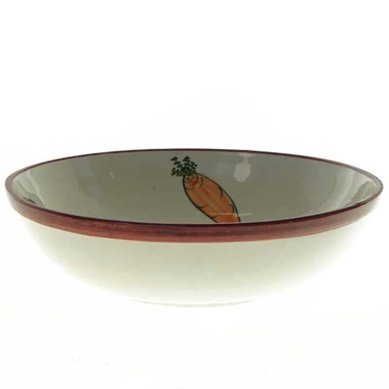 Dekorativ retroskål med grøntsagsmotiver