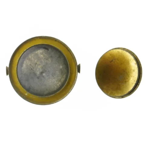 Vintage metal opbevaringsdåse (str. Ø 13 cm længde 16 cm)