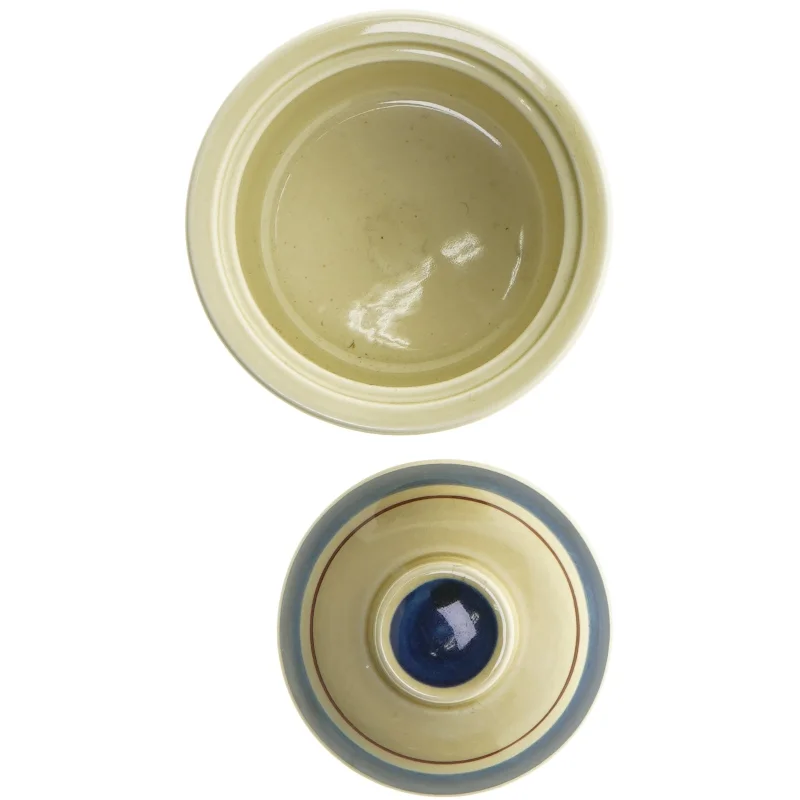 Porcelænskrukke med låg (str. 10 x 11 cm)