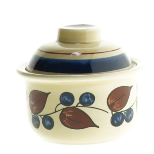 Porcelænskrukke med låg (str. 10 x 11 cm)