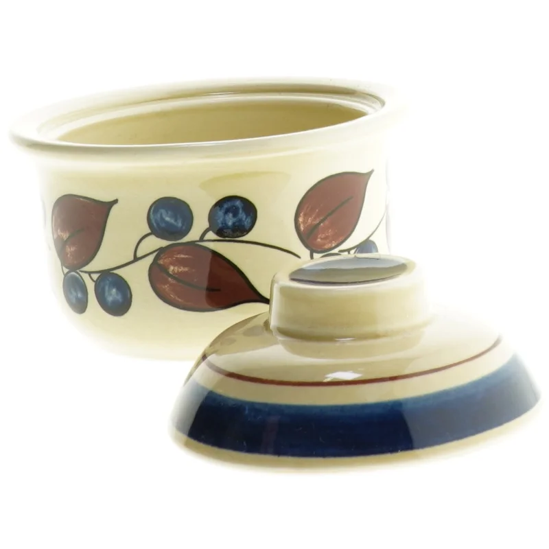 Porcelænskrukke med låg (str. 10 x 11 cm)