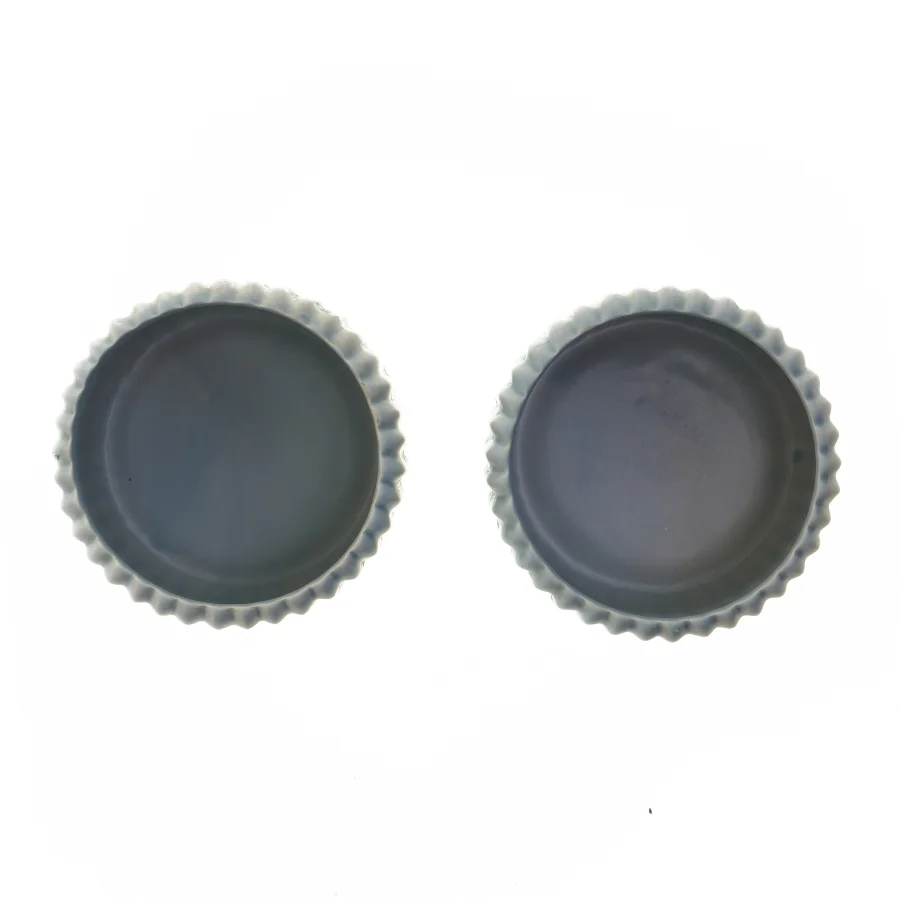 Rillede grå potter (str. Ø 11 cm)