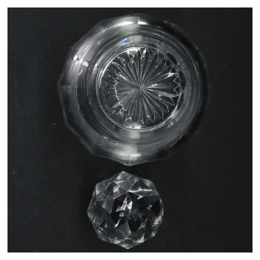 Antik Krystal karaffel med prop (str. 14 cm)