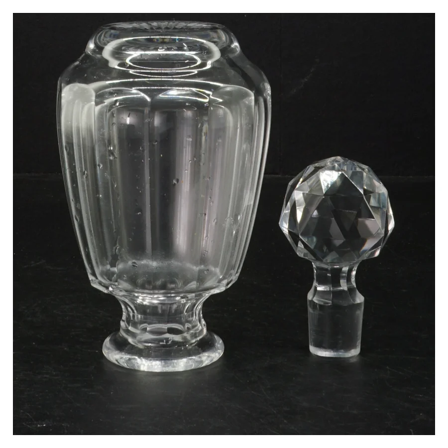 Antik Krystal karaffel med prop (str. 14 cm)