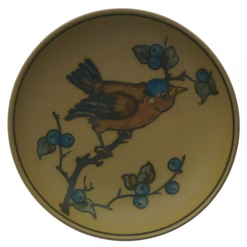 Keramikfad med fuglemotiv (str. Ø. 12,5 cm)