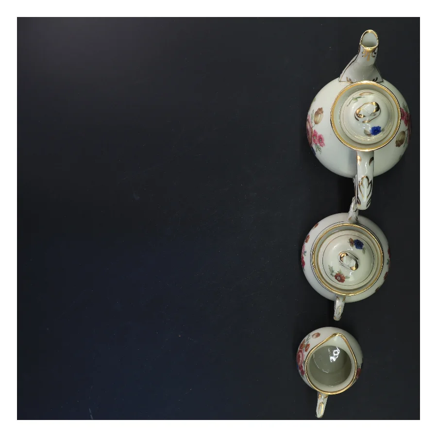 Rosenborg Porcelæn kaffekande sukkerskål flødekandefra KPM (str. 20x16&9x13&9x8 cm)