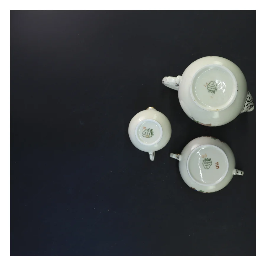 Rosenborg Porcelæn kaffekande sukkerskål flødekandefra KPM (str. 20x16&9x13&9x8 cm)