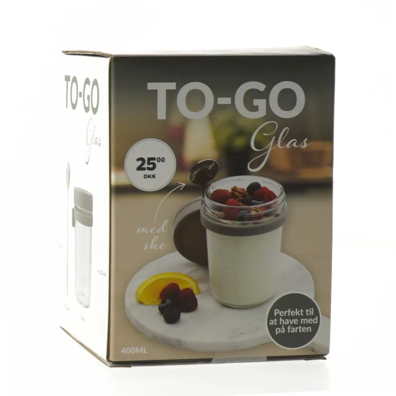 To-go glas med ske (str. 400ml)