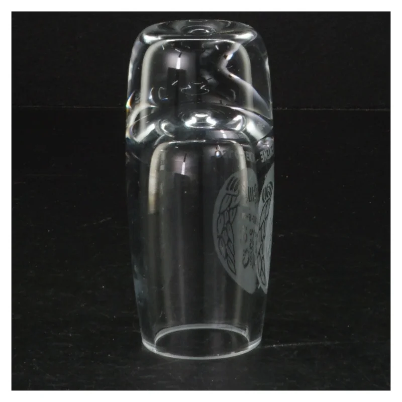 Graveret ølglas (str. 10,5 cm)
