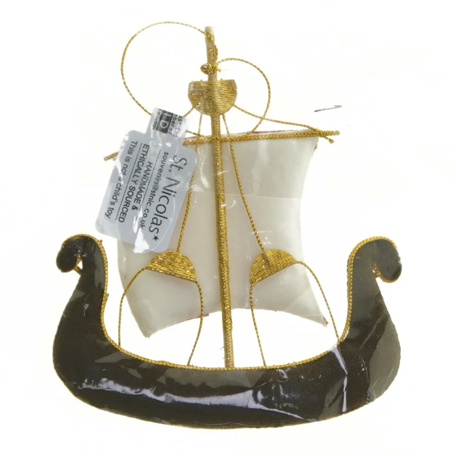 Vikingeskibs juledekoration (str. 11,5 cm)