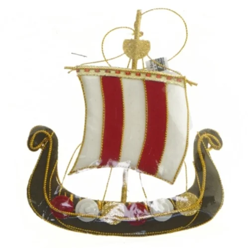 Vikingeskibs juledekoration (str. 11,5 cm)
