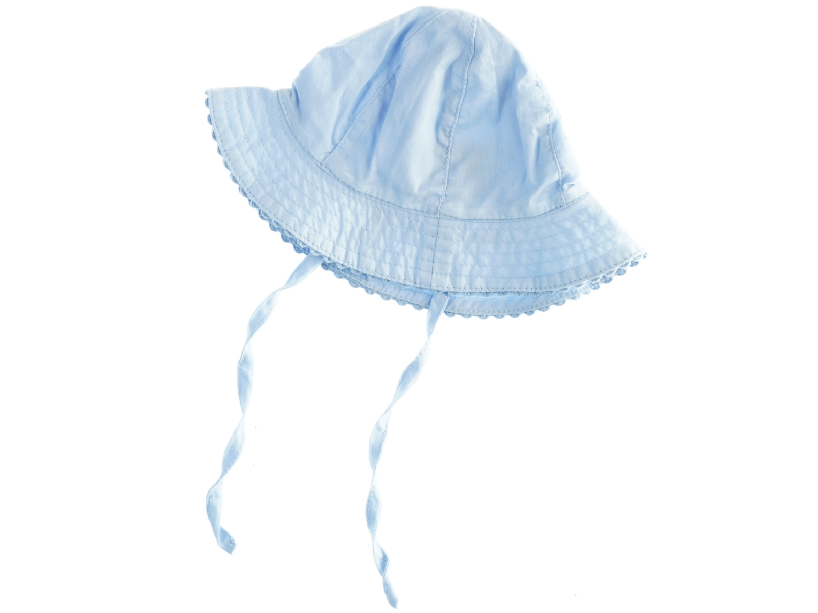Blå børnesolhat med bindebånd fra H&M (str. 62/68 )