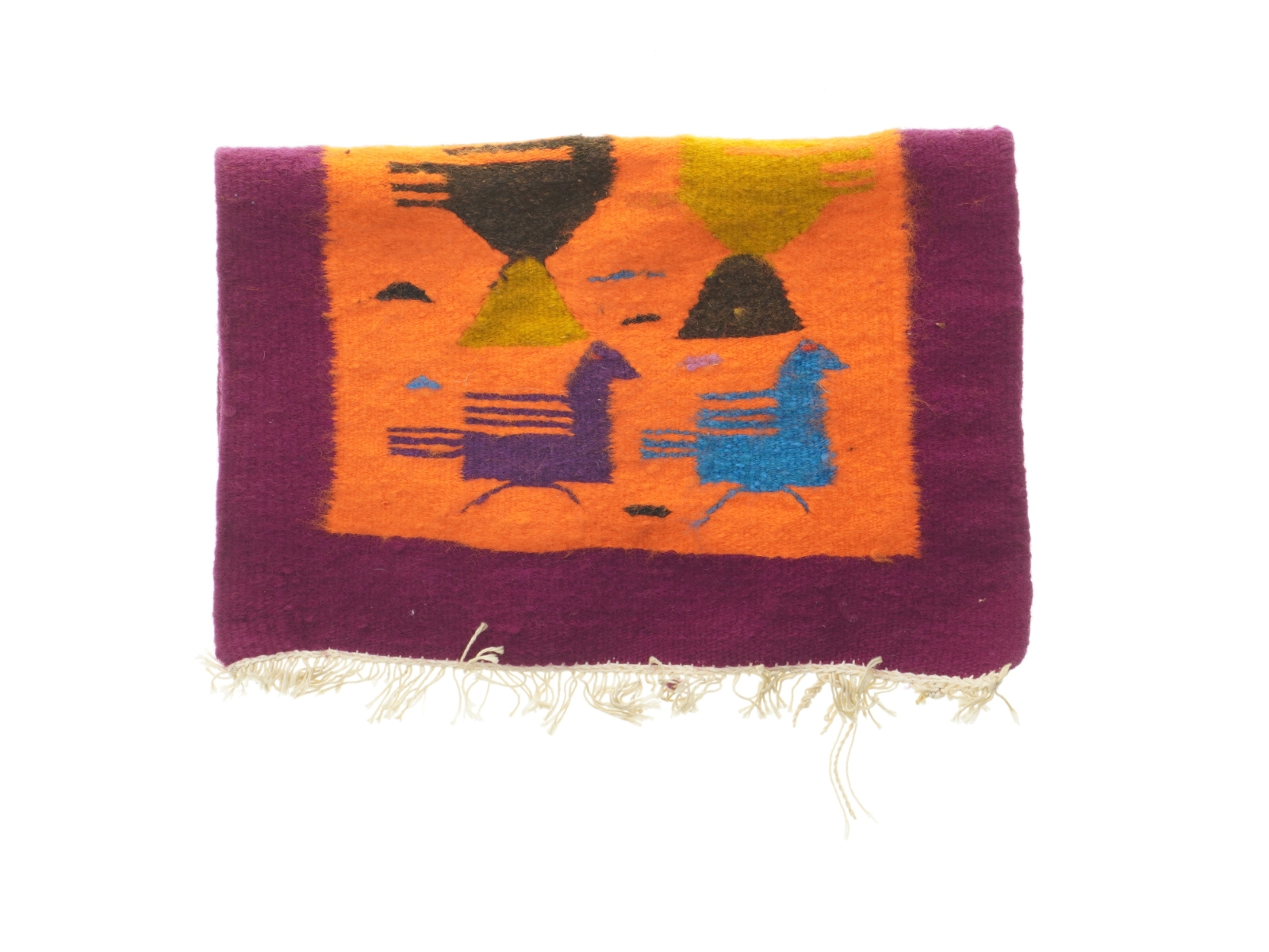 Vævet vægtæppe fra Tunesien med dyremotiv (str. 37x45 cm)