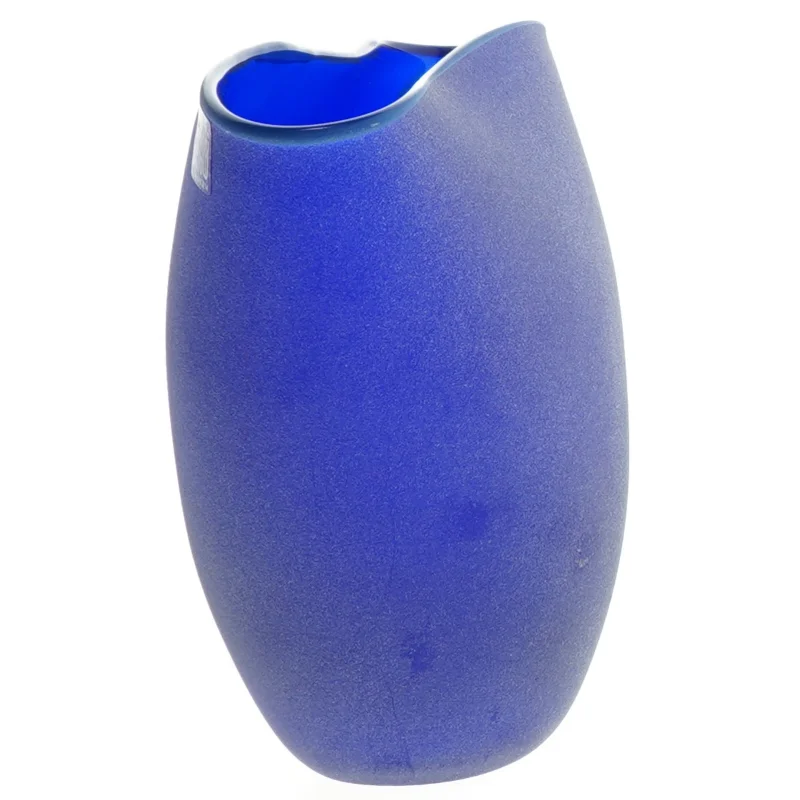Blå glasvase fra Bülow Bornholm (str. 15 x 18 cm)
