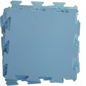 Blå sammenhængende skummåtter (str. 33 cm)