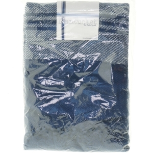 Vævet bomuldsplaid i marineblå og hvid (str. Ikke angivet)