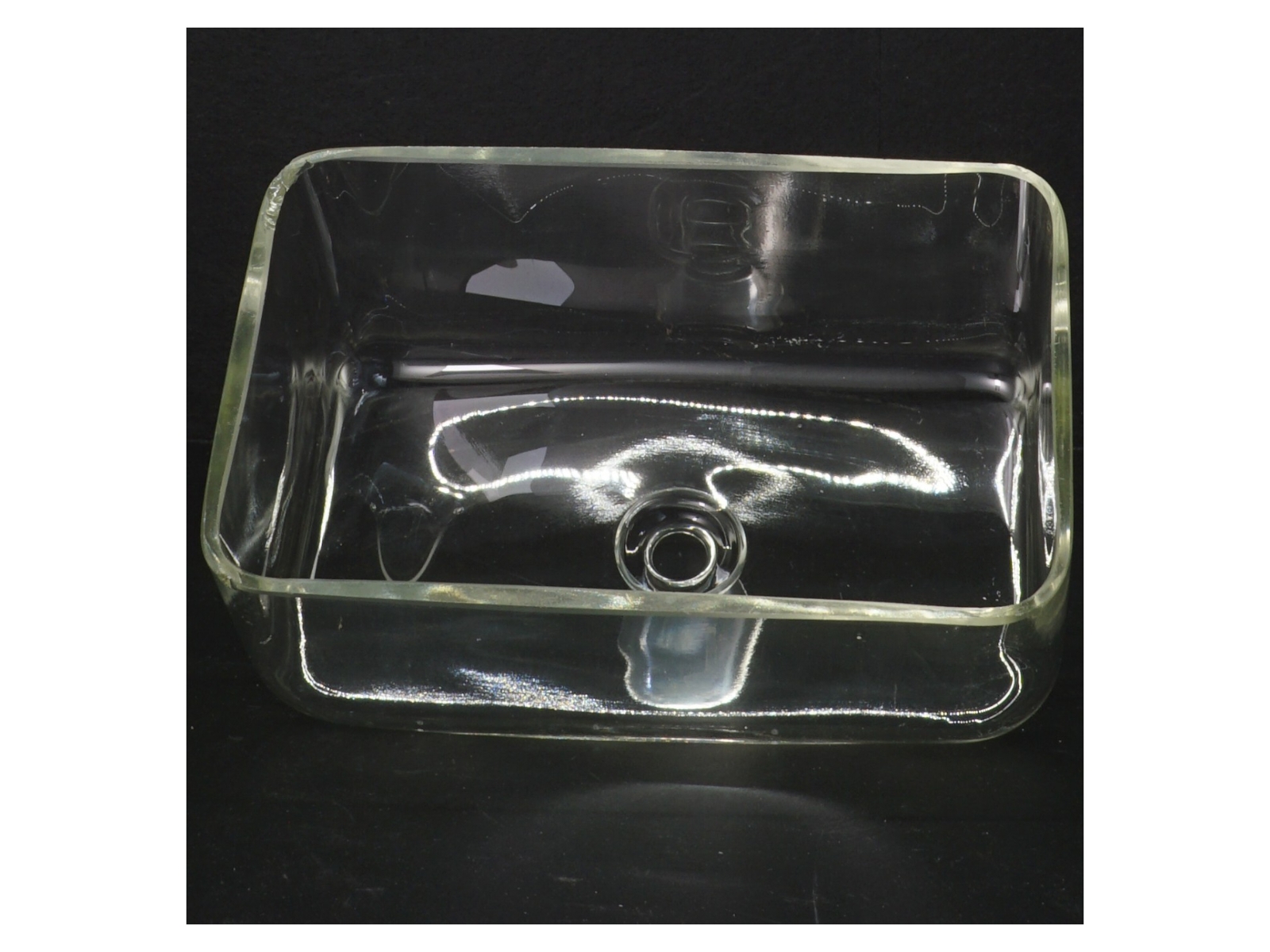 Osteklokke med låg (str. 22x15 cm)