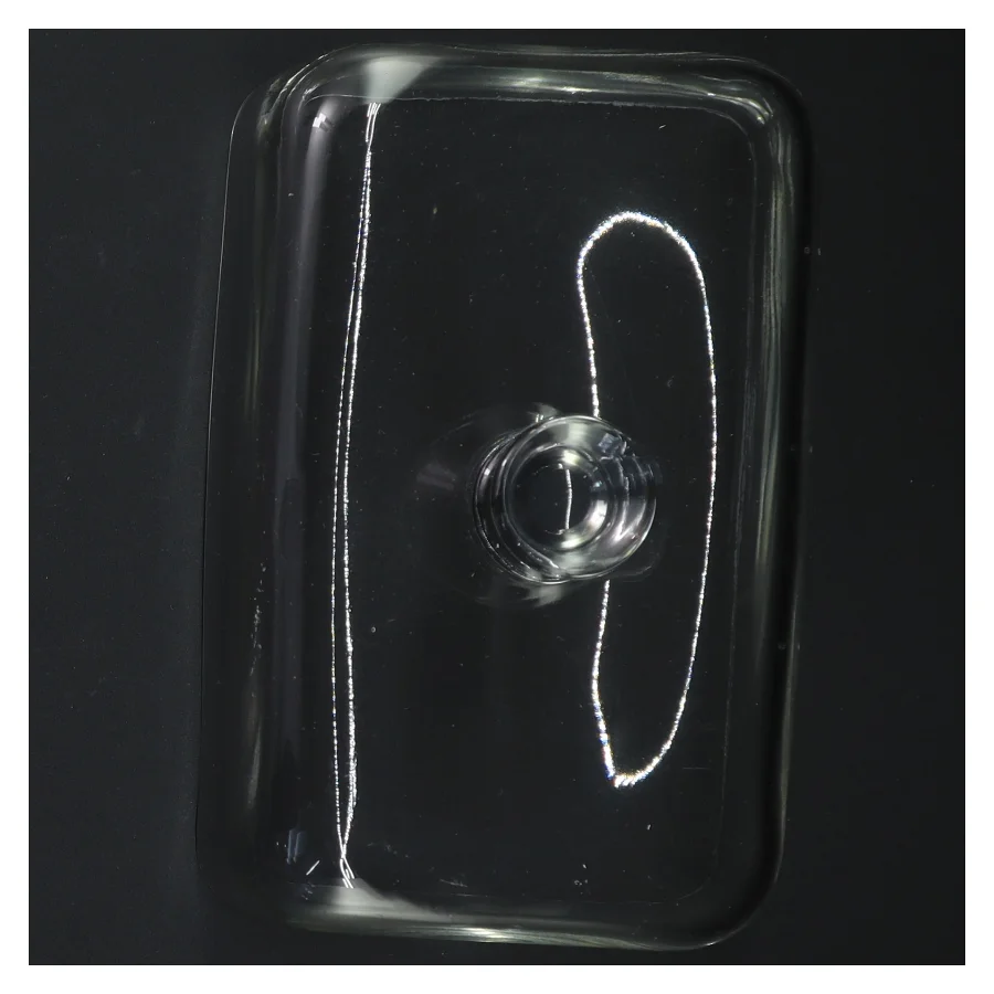 Osteklokke med låg (str. 22x15 cm)