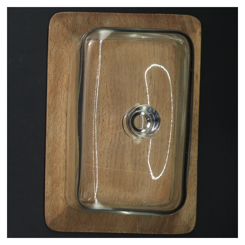 Osteklokke med låg (str. 22x15 cm)