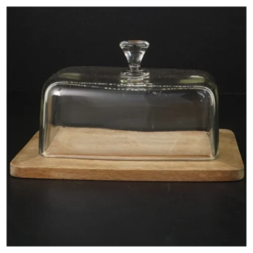 Osteklokke med låg (str. 22x15 cm)