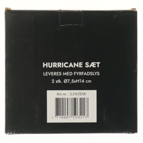Hurricane fyrfadslys sæt (str. 2 stk Ø 7,5xH14 cm)