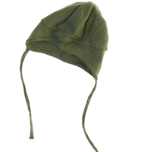 Grøn babyhue med bindebånd fra Joha (str. 1-2 år )