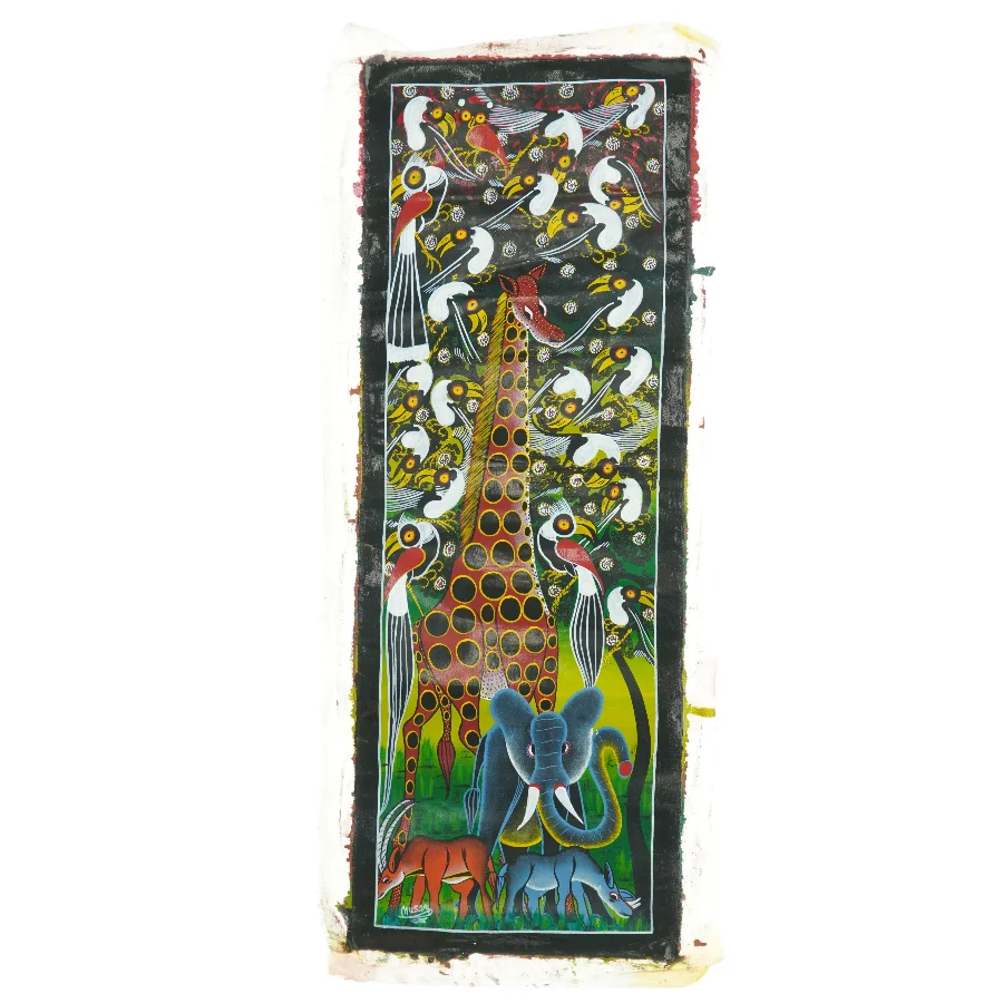 Håndmalet stofkunst (str. 76 x. 30 cm)